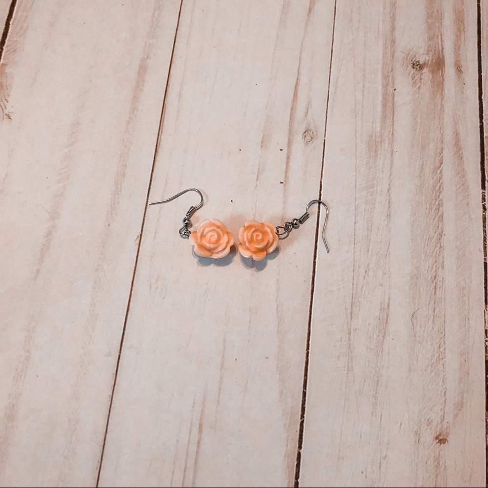 Silver Rose Earrings